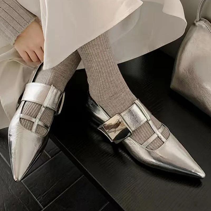 Fashion Pointed Toe Women Elegant Shoes Flats Sexy Dress Sandals Woman Summer 2025 Designer New Shoes Luxury Fashion Zapatos Be Mujer