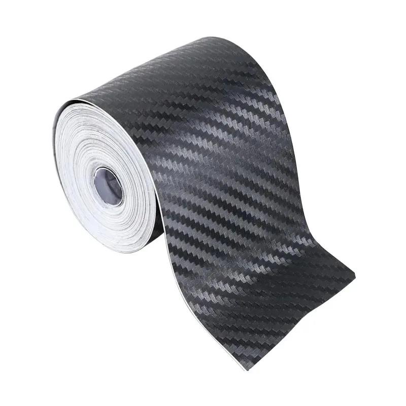 For 3D Carbon Fiber Car Stickers Door Sill Protector Bumper Tape Waterproof Protection Film Car Protector Strip Length 3/7/10M