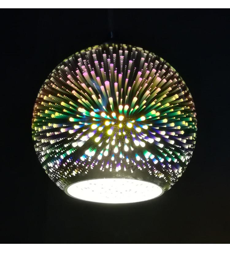 3D LED Colorful Glass Pendant Light - Nordic Minimalist Design for Dining, Shop, Restaurant, or Bedroom