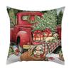 Taie d'oreiller de Noël Père Noël Camion Ferme Maison Bonhomme de neige Couronne Décoration d'arbre de Noël Bureau Canapé Housse de coussin