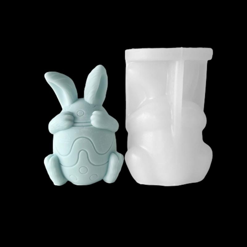 Face-less Rabbit Candle Mold Diy Cover Your Eyes Mouth and Ears Rabbit Aromatherapy Candle Gypsum Incense Stone Mold