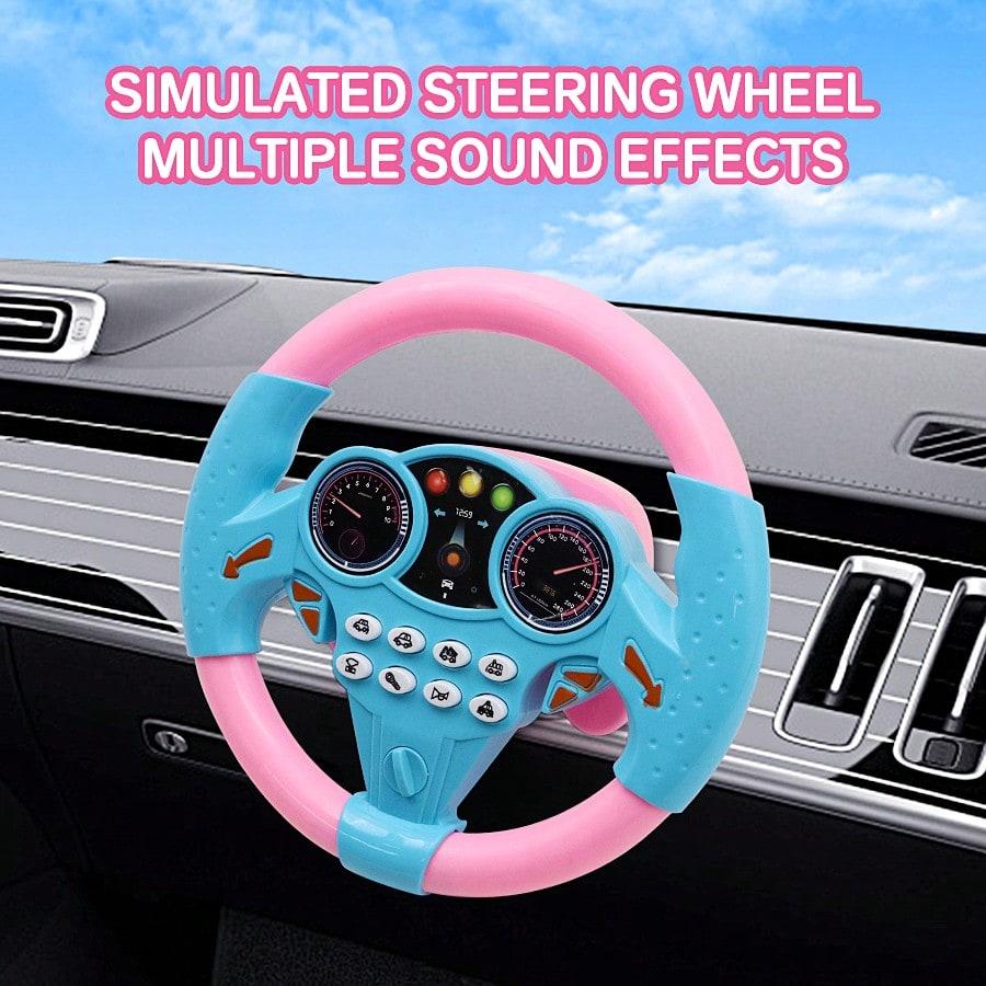 1pc Kids Simulated Driving Controller, Interactive Car Steering Wheel Toy, Educational Activity Gift, ABS Resin, Assorted Colors,No Batteries Included