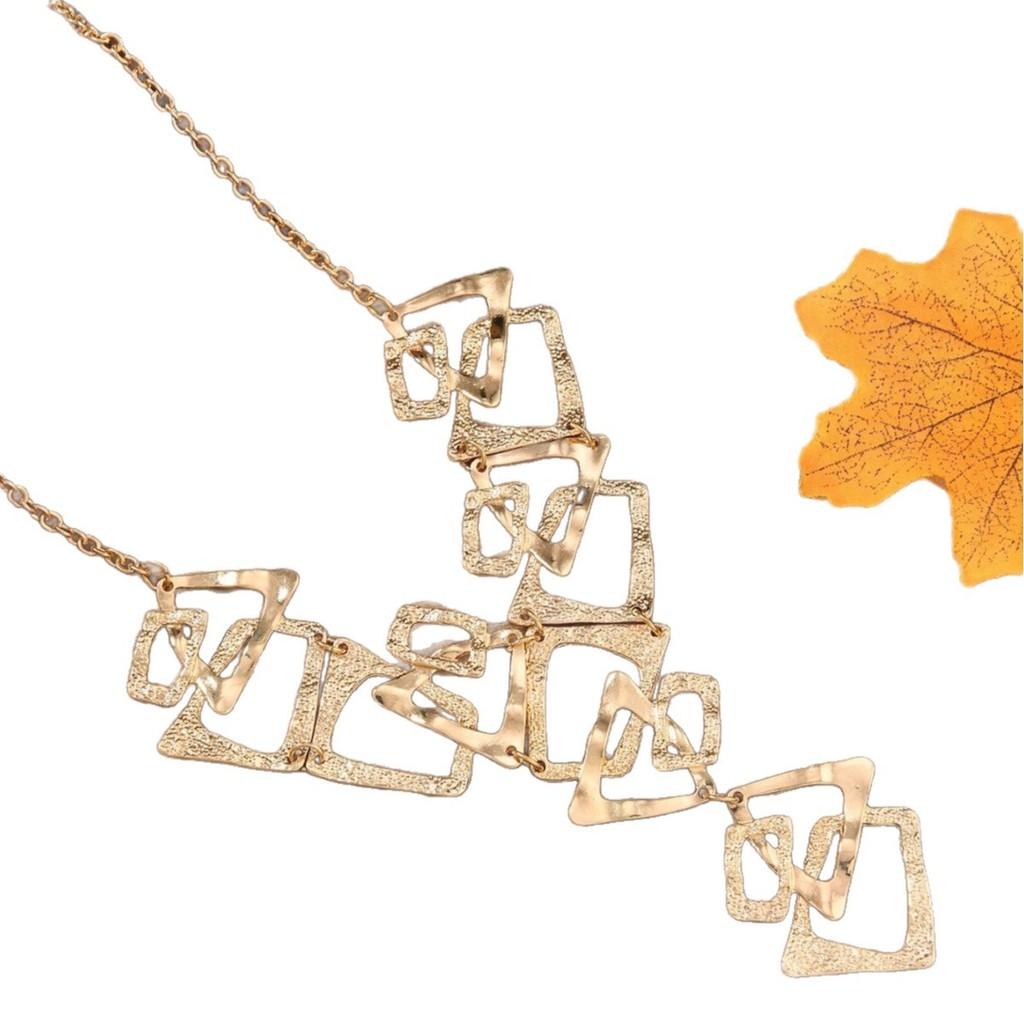 Exaggerated Fashion Accessory Geometric Triangle Rectangular Necklace Hollow