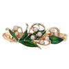 Women Faux Pearl Green Floral Pattern Hair Accessories Hairpin Decoration JewelryHairpin