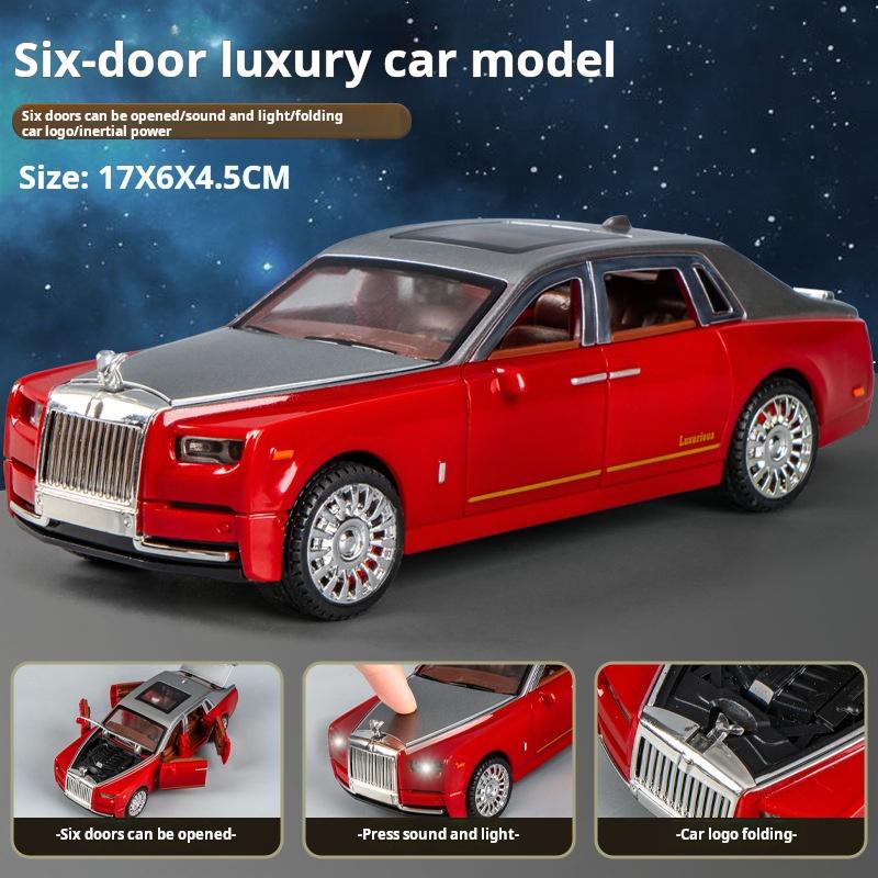 Simulation Rolls-Royce Phantom Model Car Model Ornaments Luxury Car Sedan Children's Toy Car Boy Collection with Box