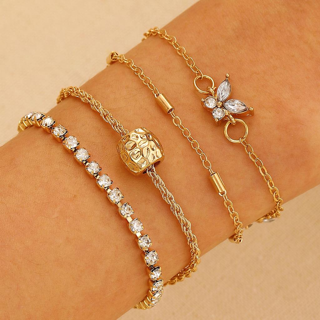 Vintage Mehrschichtiges Kettenarmband Set für Damen – Trendiger Europäischer Stil, Retro Minimalistischer Handschmuck, Grenzüberschreitende Heißverkauf Accessoires
