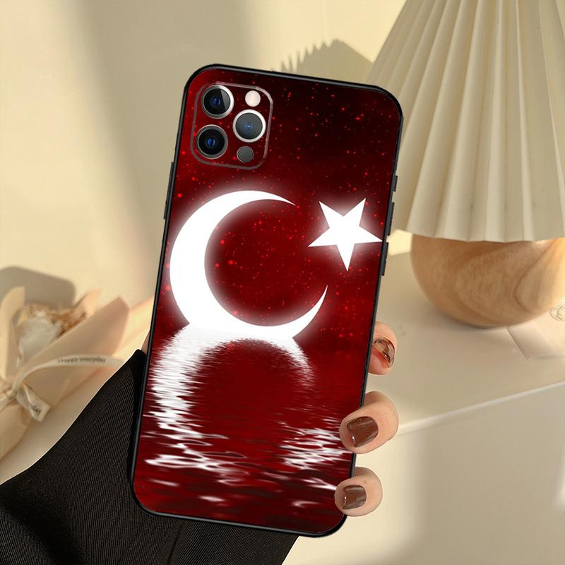Custodia per Telefono con Bandiera Turca Turchia Per iPhone 16 14 13 12 11 15 17 Pro Max 13 mini 15 16 Plus 16e 17 Air Cover Funda