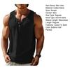Men Vest Round Neck Buttons Half Placket Sleeveless Muscle Tank Tops Pure Color Loose Fit Summer Casual Camisole
