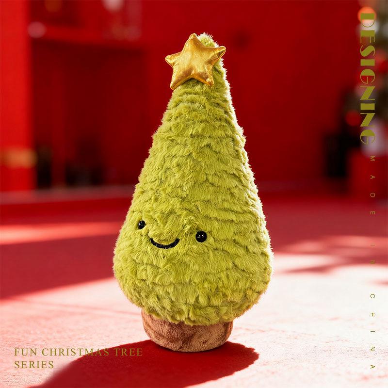 Adorable Christmas Tree Plush Toy Hug Pillow for Kids 30cm 0.3kg