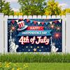 Polyester Material Fireworks Banner Bunting Decor Event Decor Colorful Print Statue of Liberty Independence Day Banner