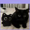Cute Black Cat Plush Doll Keychain For Girls Gift With Soft Pp Cotton Material