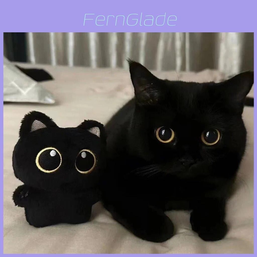Cute Black Cat Plush Doll Keychain For Girls Gift With Soft Pp Cotton Material