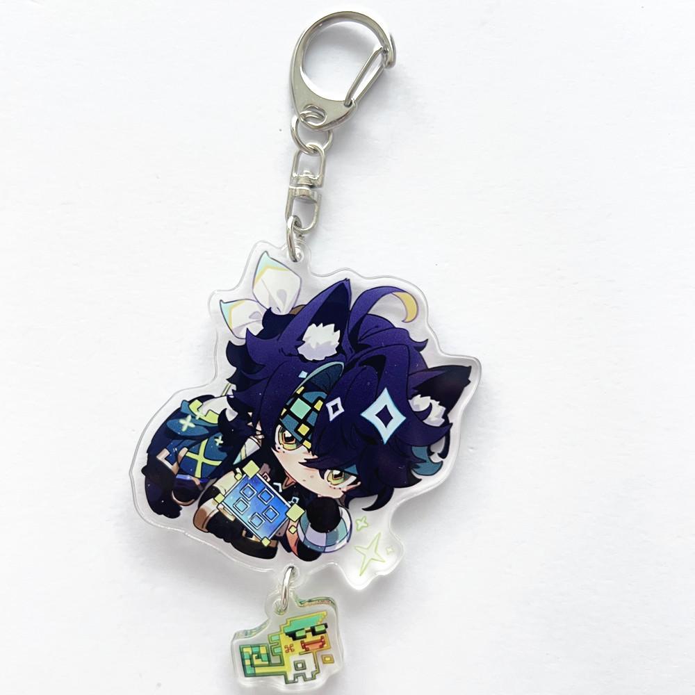 

Game Genshin Impact Sethos Mualani Kachina Kinich Emilie Cosplay Keychain Bag Pendant Acrylic Key Chain Keyring Accessories Prop 9cm