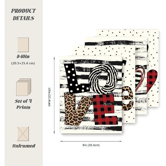 LARTSFRO Coquette Valentines Day Decorations Wall Art Prints, Love be Mine Poster for Room Aesthetic Prints for Living Room Bedroom, Coquette Gifts