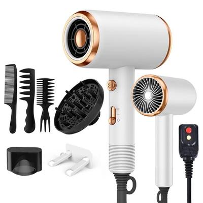 Professional Hair Dryer 1800w Powerful Ionic Hairdryer With Diffuser Blow Dryer With 2 Speeds 3 Heating And Cool Button For Wom