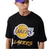 New Era NBA Los Angeles Lakers Script Mesh Tee, Mens Black T-shirt