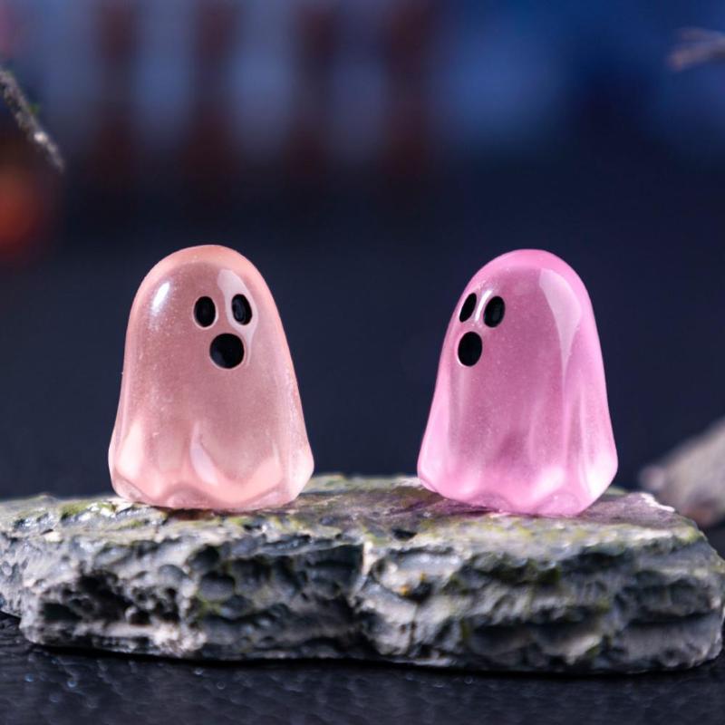 10/20/50Pcs Luminous Ghost Figures Glowing At Night Action Figure Mini Micro Landscape Miniatures Halloween Decoration Gifts