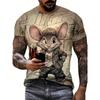 Fun Cartoon Duck Print Men's T-Shirt Casual Summer Casual Short Sleeve Pullover Fashion T-Shirts Outdoor Male Overszied Clothing