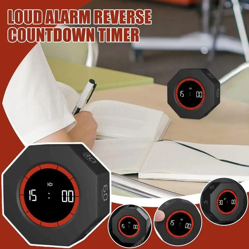 LED Screen Visual Countdown Device Gravity Sensor Multi-Hexagon Cube Timer  Kitchen Work