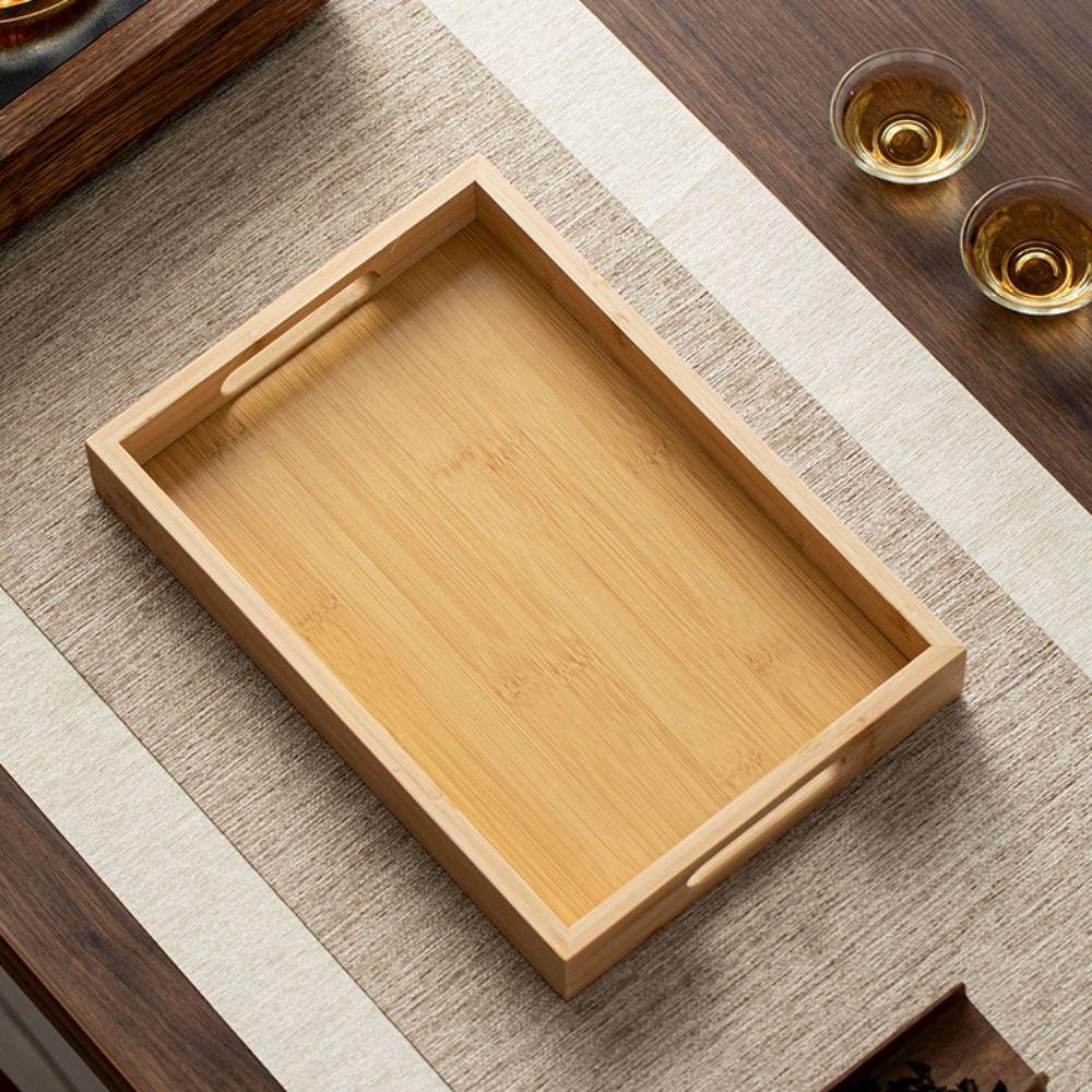 Walnut Color Food Storage Trays With Handle Dessert Pallet Decorate Tray Display Plate Bathroom