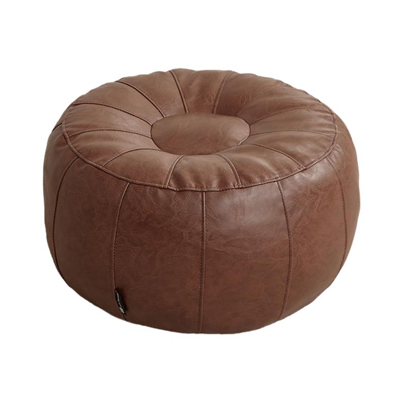 Unstuffed Moroccan Faux Leather Footstool Cove  Meditation Pouf Toys Old Clothes Storage Bag Bay Window Tatami Cushion Cover