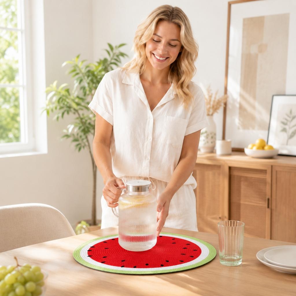 Ronde Geweven Stijl Placemat PP Materiaal Duurzaam Tafelkleed Diameter 38cm Geschikt voor Eettafel Keuken Gebruik