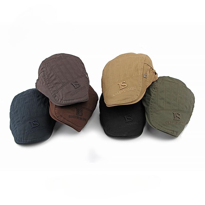 2025 Hat Men's Spring Summer Embroidery Cotton Cap British Vintage Fashion Forward Hat Women's Casual Beret Youth Hat