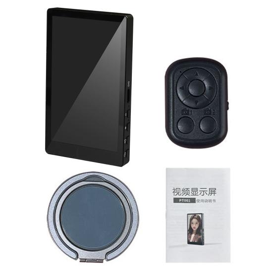 

Экран монитора для селфи с пультом дистанционного управления, совместимым с Bluetooth, функция обмена экраном в реальном времени, регулируемая яркость, магнитный зажим чёрный