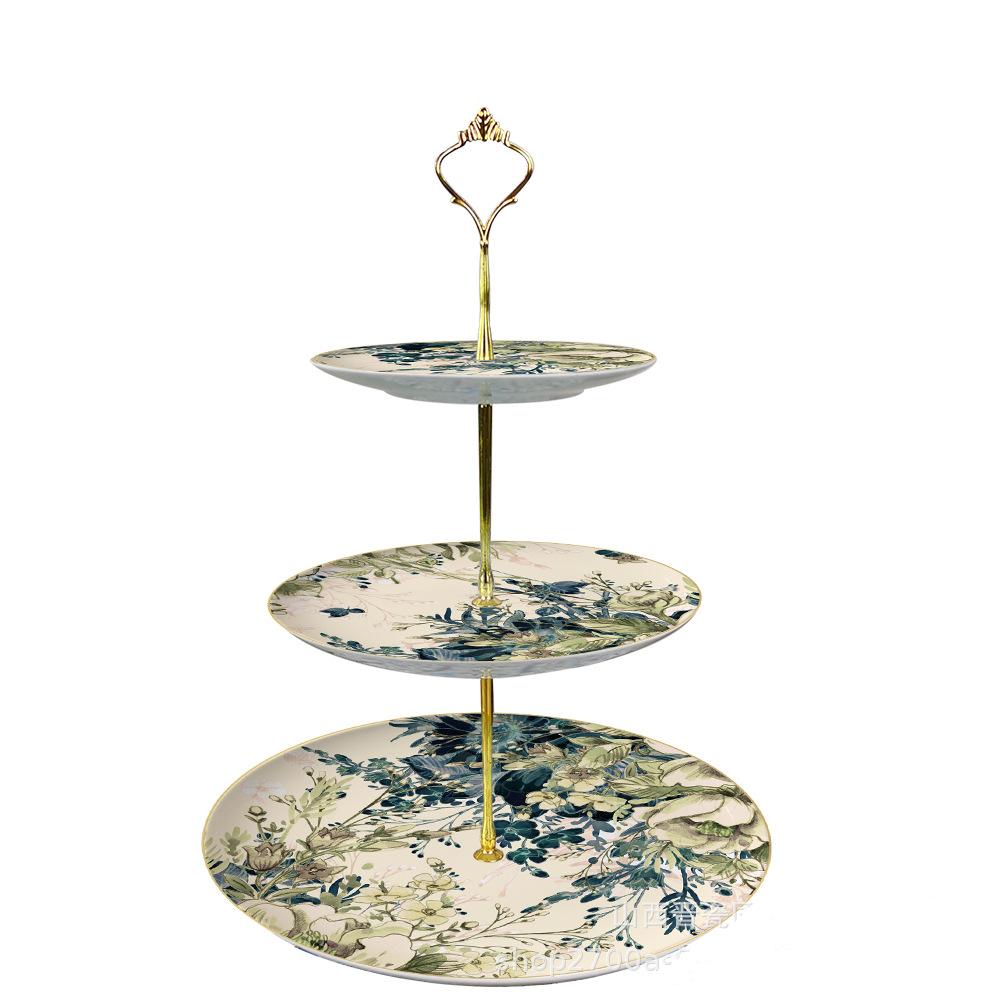 Vintage Ceramic Floral Western Plate, Gold Border, Dessert and Pastry Plate, Bone China Tableware, Dinner Plates, Gift Tracing