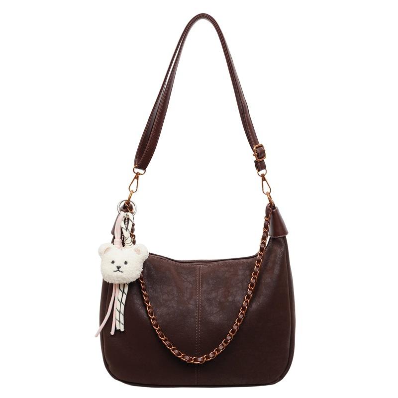 Large capacity versatile commuter messenger bag women's 2025 new fashion retro tote bag matte texture shoulder