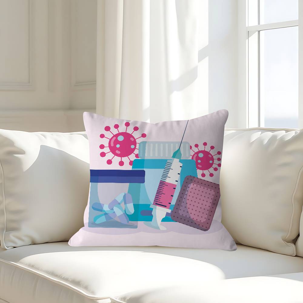 

Art Medical Items Pillow Case Removable Washable Cushion Cover – All-Season Soft Linen 16x16Inch
