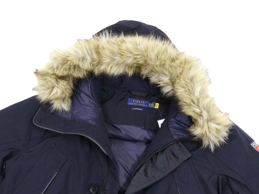 POLO RALPH LAUREN Performance Fur Hooded Down Size Navy Men's Jacket/Coat, XXL, (Product Code 01010041)