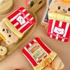 Cute Cartoon Fries Little Bear Photocard Holder Kawaii Plush Card Holder Bus Card Sleeve Id Bank Credit Card Protector Bag