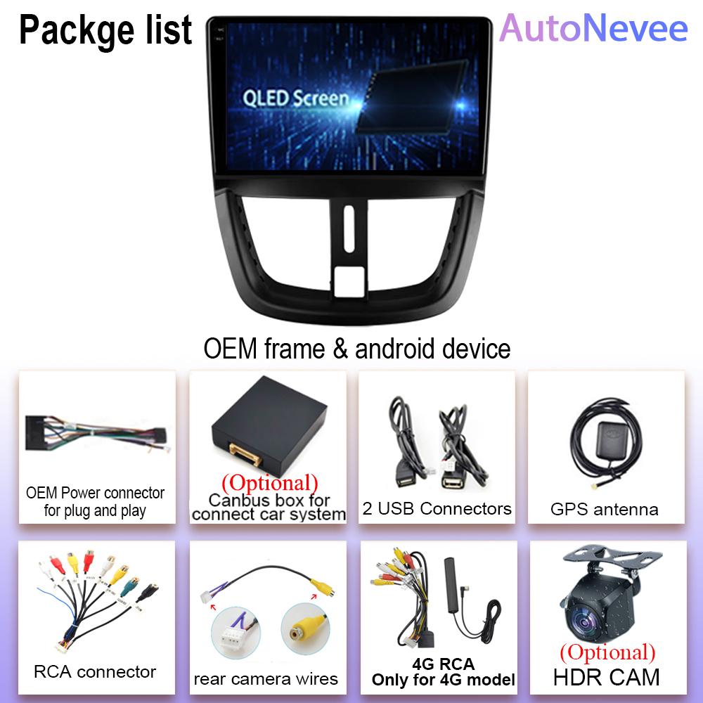 2 Din Android Radio Car Multimedia Player Wireless Carplay GPS WIFI For Peugeot 207 CC 207CC 2006 2007 2008 2009-2015 Auto WIFI