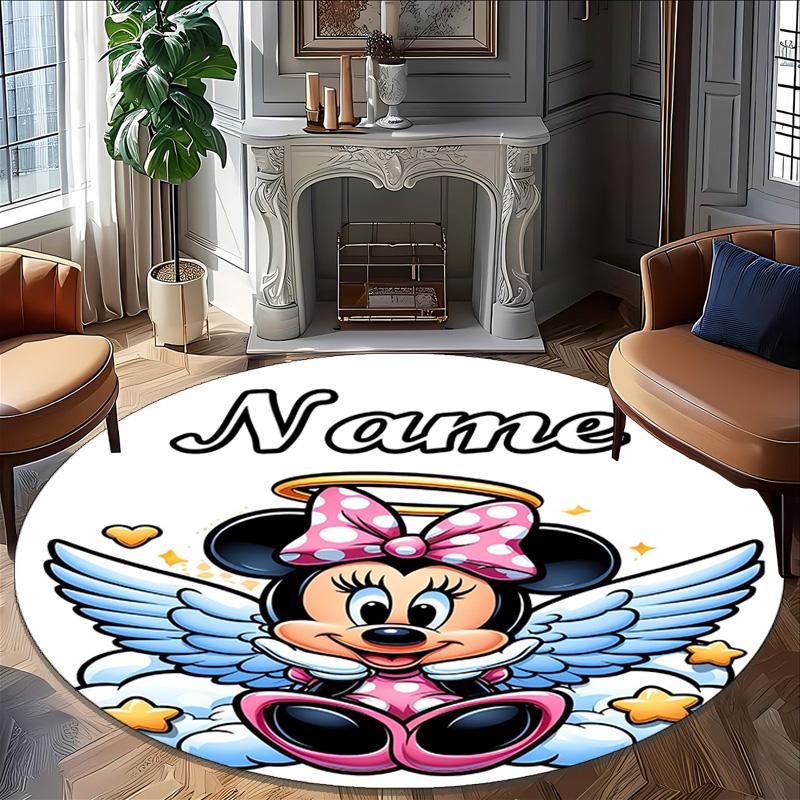 Customizable Minnie (18) Round Non-Slip Carpet - Ideal for Garden, Picnic, Office, Perfect for Decoration, Suitable For All Seasons