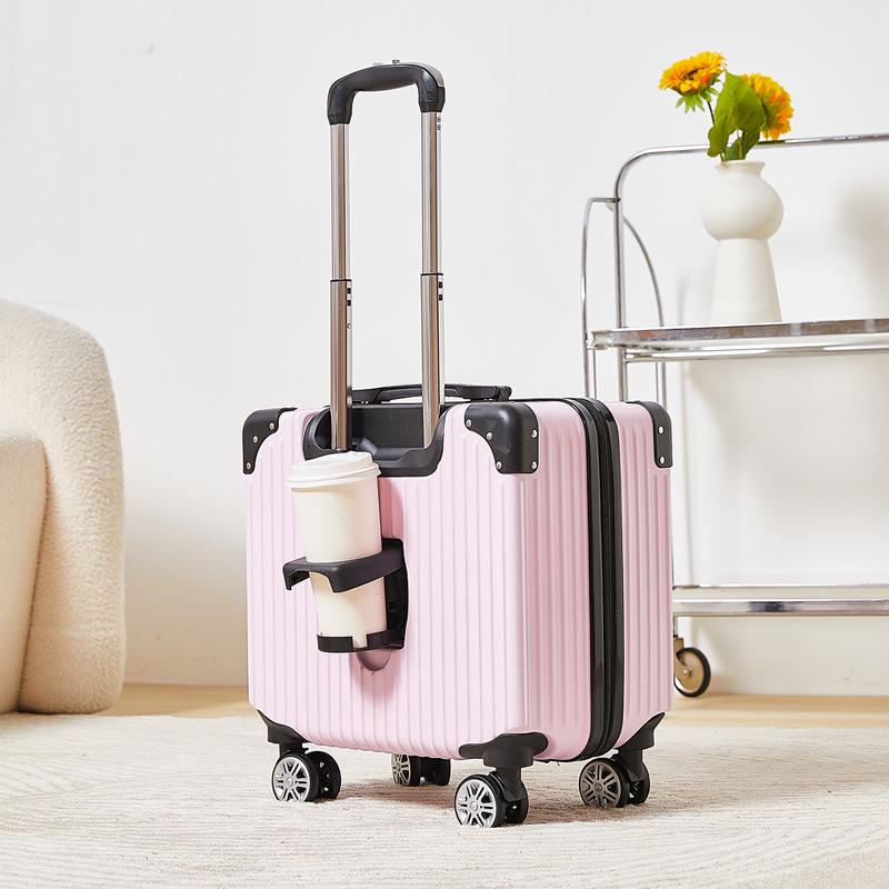 18-Inch Silent Spinner Carry-On Suitcase with Telescopic Handle and Password Lock