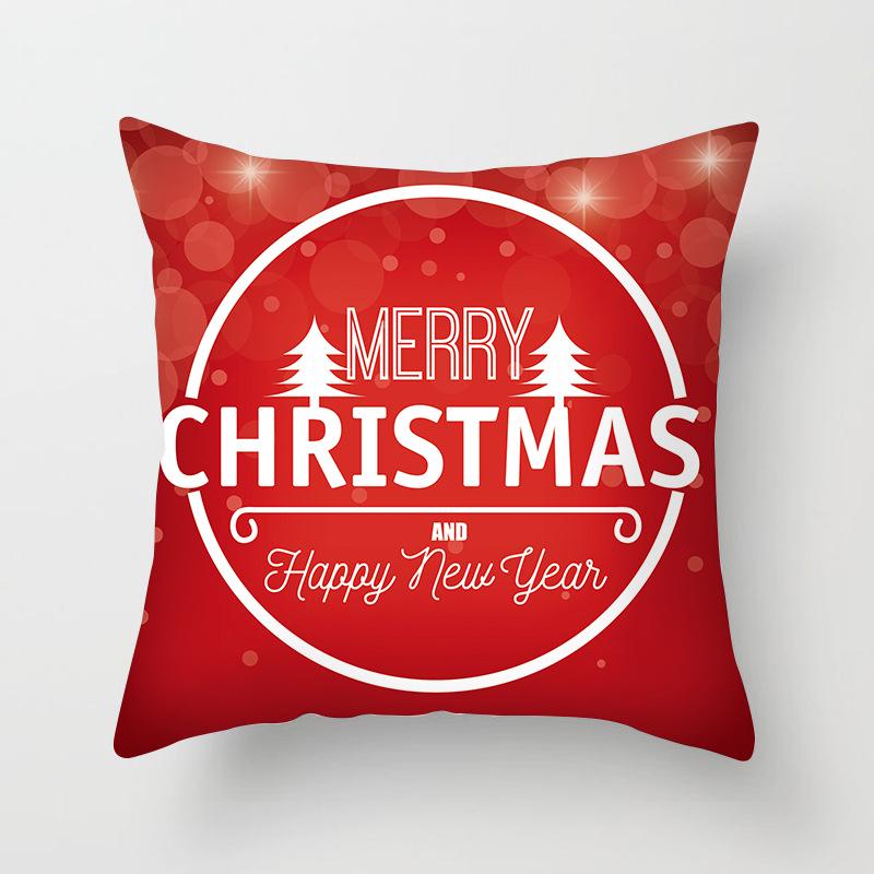 Merry Christmas and Happy New Year Decorative Pillow Cover Sofa Car Office Seat Cushion  Bedroom Room Home Decoration