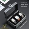 Smoky Grey Aluminum Alloy Multifunction Watch and Jewelry Display Box with Transparent Lid