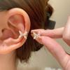 Gold Plated Crystal Butterfly Ear Cuff, No-Pierced Sparkle Ear Wrap for Women