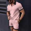 Set da Spiaggia da Uomo Camicia Casual a Blocchi di Colore Maniche Corte Pantaloncini