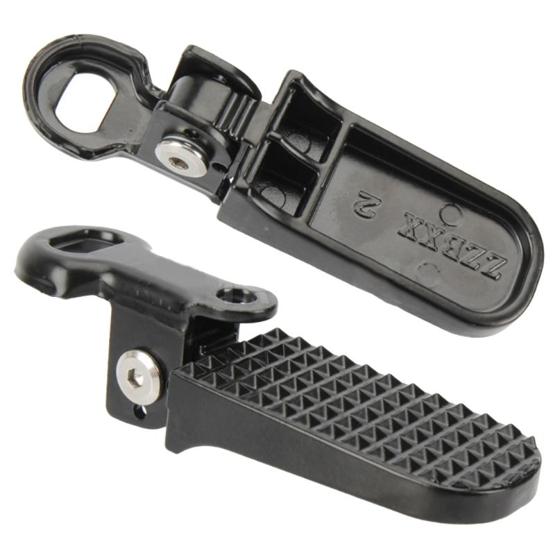 Electric Rear Pedals Aluminium Foldable Pegs Folding Footrest for Electric Scooter Electric Scooter Accessory Black