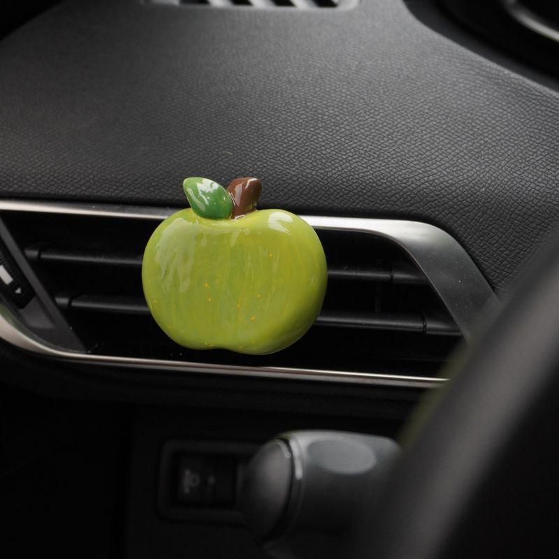 

Wandering Rainbow Mirror Apple Car Air Freshener Air Vent Ornament Fragrance Decoration High-End Diffuser Stone Apple (Green)