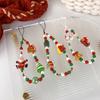 1Pc Christmas Series Mobile Phone Chain Crystal Beaded Snowman Hat Bell Gift Santa Mobile Phone Chain Lanyard Accessories