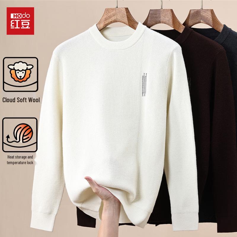 Hongdou Men's Crewneck Warm Casual Pullover Sweater