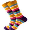 Striped multicolor street skateboarding funny socks for men and women
