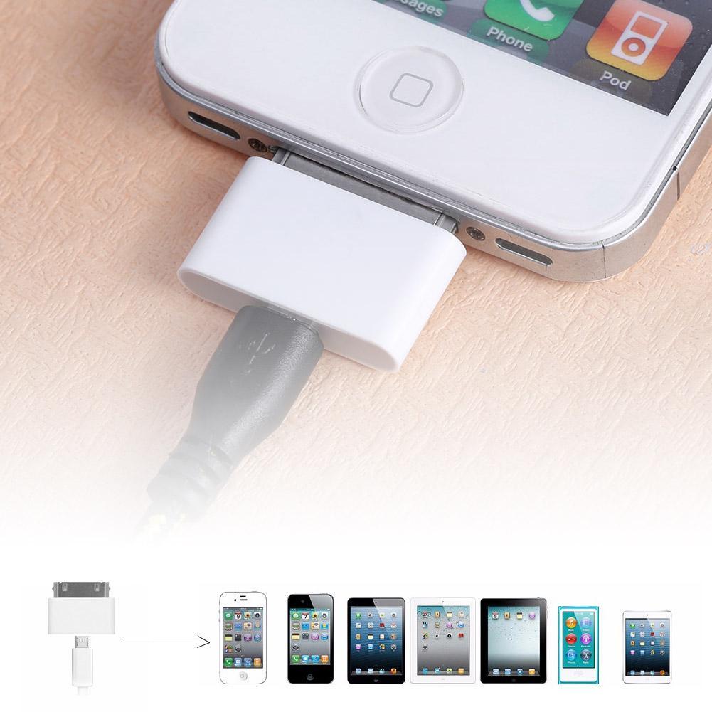 Żeński Micro USB Na Męski dla 30-pinowego iPhone'a 4 4S 3G 3GS Adapter ładowarki