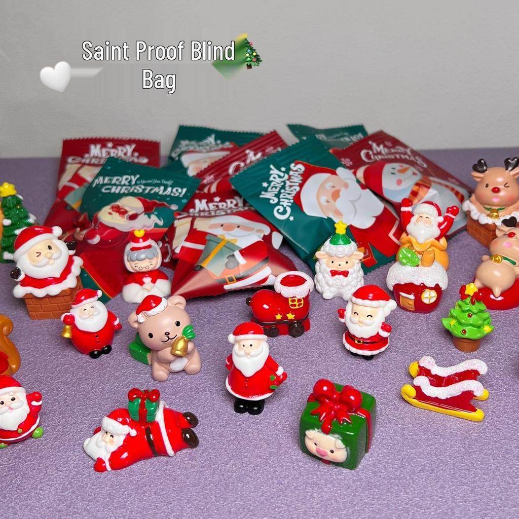 Santa Claus and Snowman Mini Figurine Ornament - Christmas Kid's Decoration
