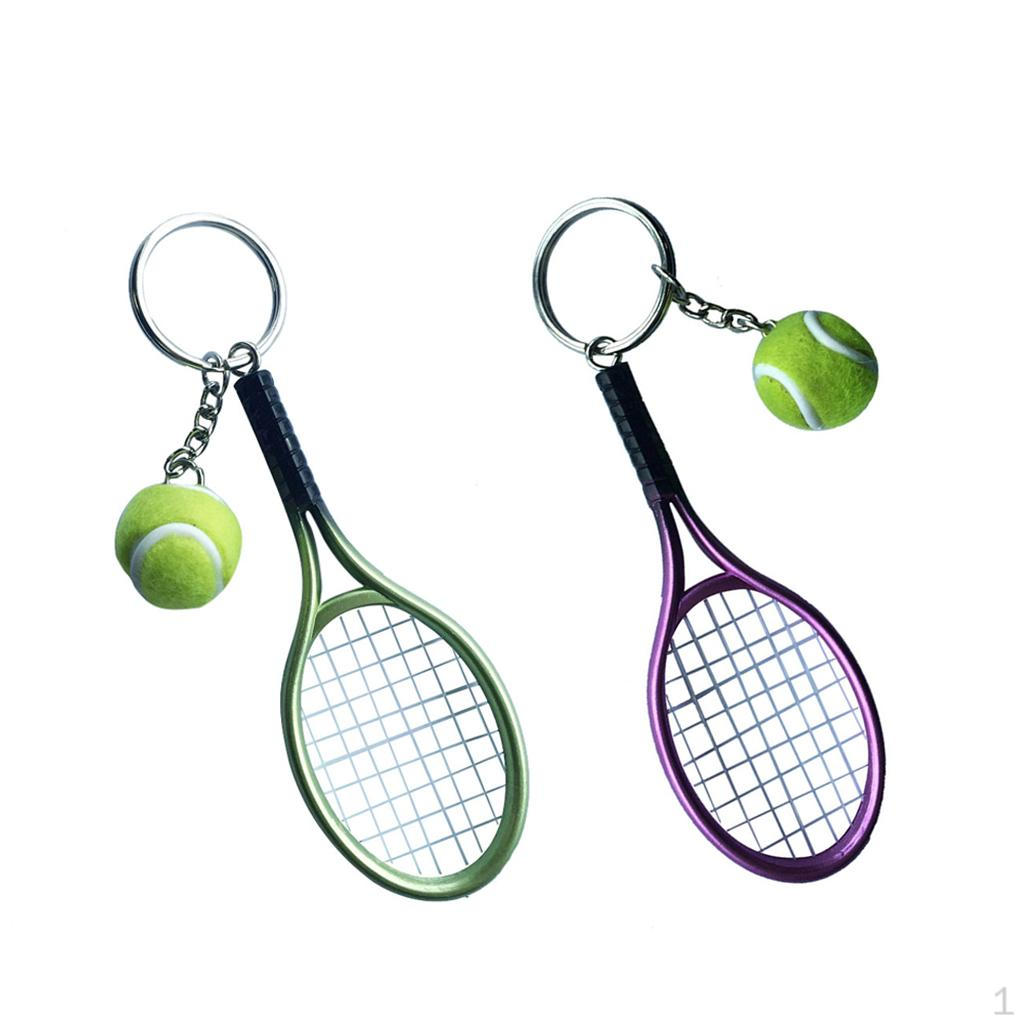 Buy Mini Tennis Ball Racket Pendant Keyring Key Chain Gift Green