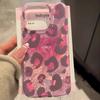 Pink Love Leopard Print Suitable for Apple 16 Promax Mobile Phone Case New High-end 15 Korean Creative 14 Personality