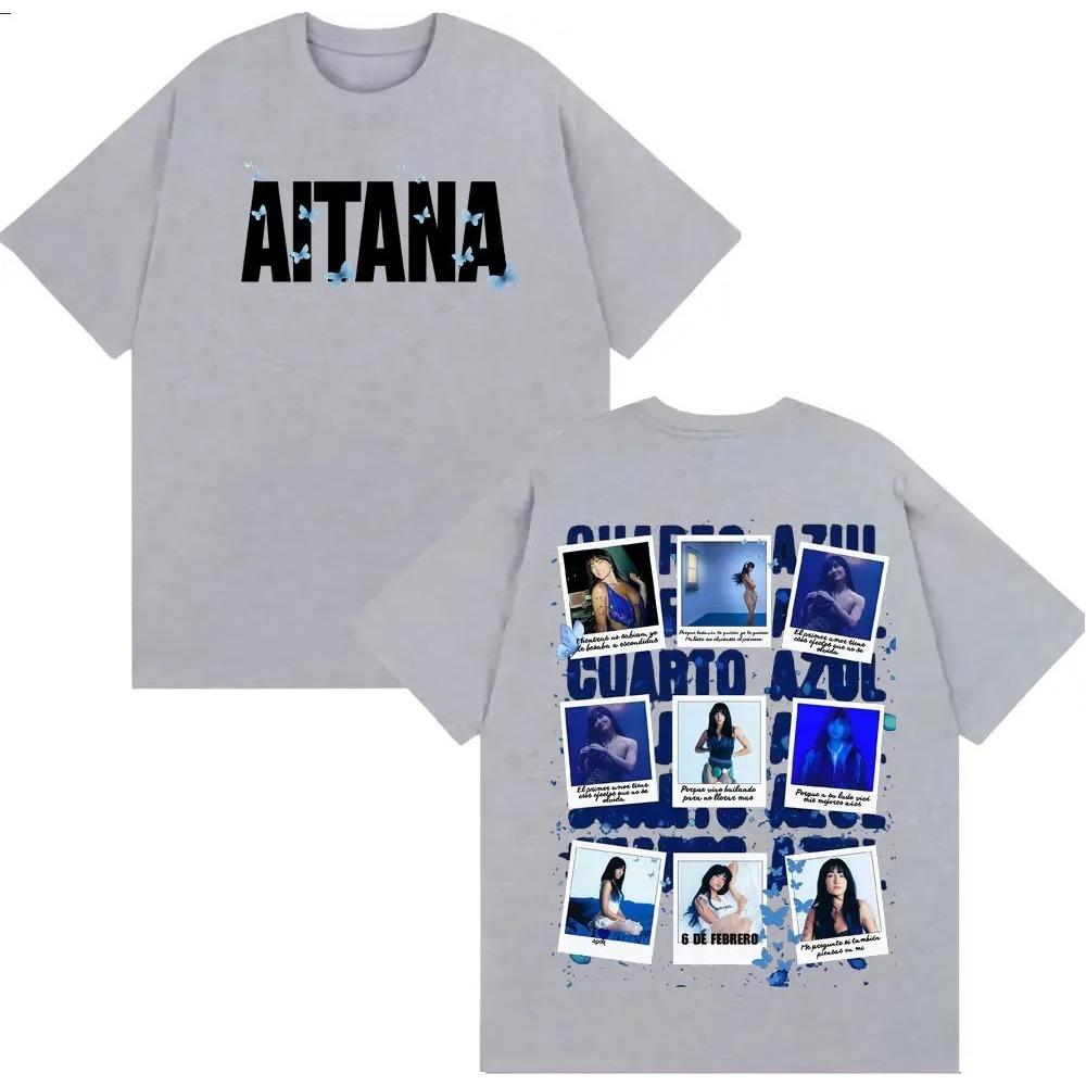 

2026 Singer Aitana Cuarto Azul Album Cover Graphic T-shirt Men and Women Summer Cotton Y2K Clothing Casual Fashion Short Sleeved XXXL